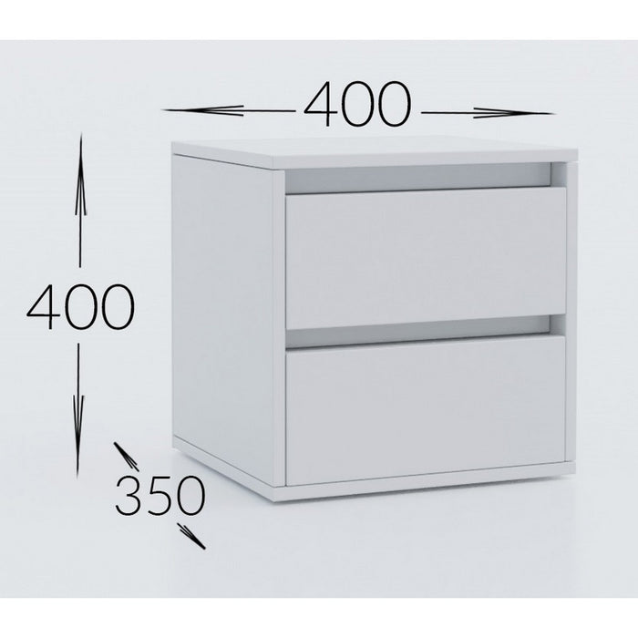 Comodino Idea, Bianco, Truciolare Melaminico, 40x40x35 cm, Seven Design
