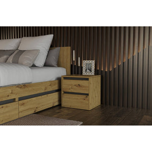 Comodino Idea, Marrone, Truciolare Melaminico, 40x40x35 cm, Seven Design