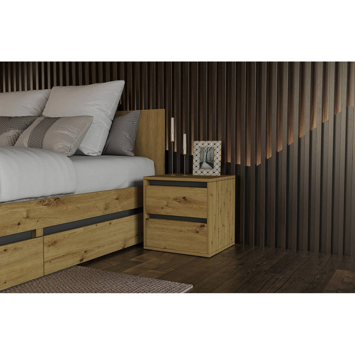 Comodino Idea, Marrone, Truciolare Melaminico, 40x40x35 cm, Seven Design