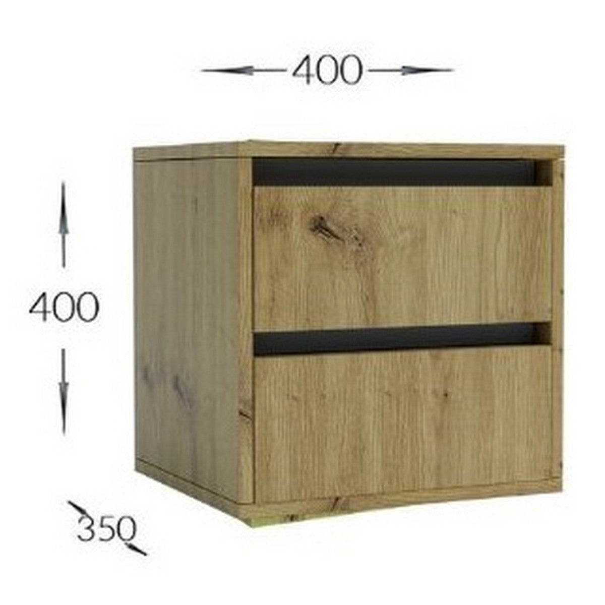 Comodino Idea, Marrone, Truciolare Melaminico, 40x40x35 cm, Seven Design