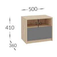 Comodino Viva, Marrone, Truciolare Melaminico, 50x41x36 cm, Seven Design