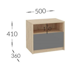 Comodino Viva, Marrone, Truciolare Melaminico, 50x41x36 cm, Seven Design