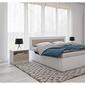 Comodino Viva, Bianco, Truciolare Melaminico, 50x41x36 cm, Seven Design