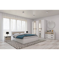 Comodino Viva, Bianco, Truciolare Melaminico, 50x41x36 cm, Seven Design