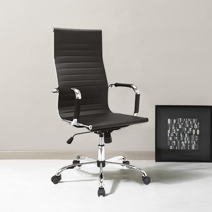 Sedia da Ufficio Helsinky, Nero, PU, 54,5x62x116 cm, Seven Design