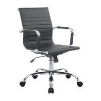 Sedia da Ufficio Helsinky V, Nero, PU, 56,5x62,5x96,5 cm, Seven Design