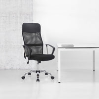 Sedia da Ufficio New York, Nero, Rete, 63x65x122 cm, Seven Design