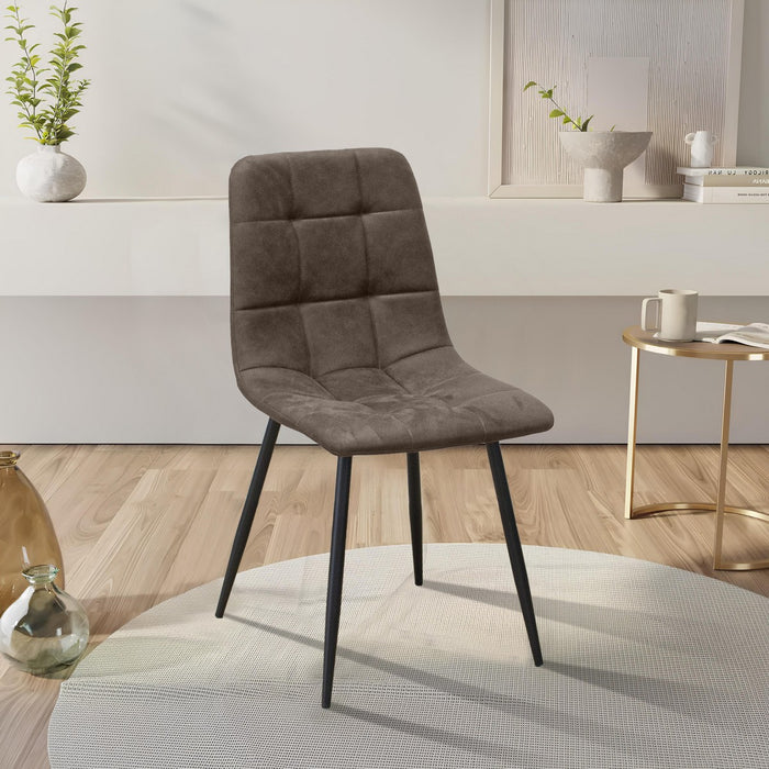 Set di 4 Sedie Daniela SG, Marrone, Microfibra, 54x44x87 cm, Seven Design