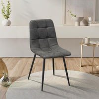 Set di 4 Sedie Daniela SG, Grigio, Microfibra, 54x44x87 cm, Seven Design