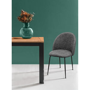 Set di 4 Sedie Elisa, Grigio, Microfibra, 41x58,5x86 cm, Seven Design