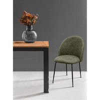 Set di 4 Sedie Elisa, Verde, Microfibra, 41x58,5x86 cm, Seven Design