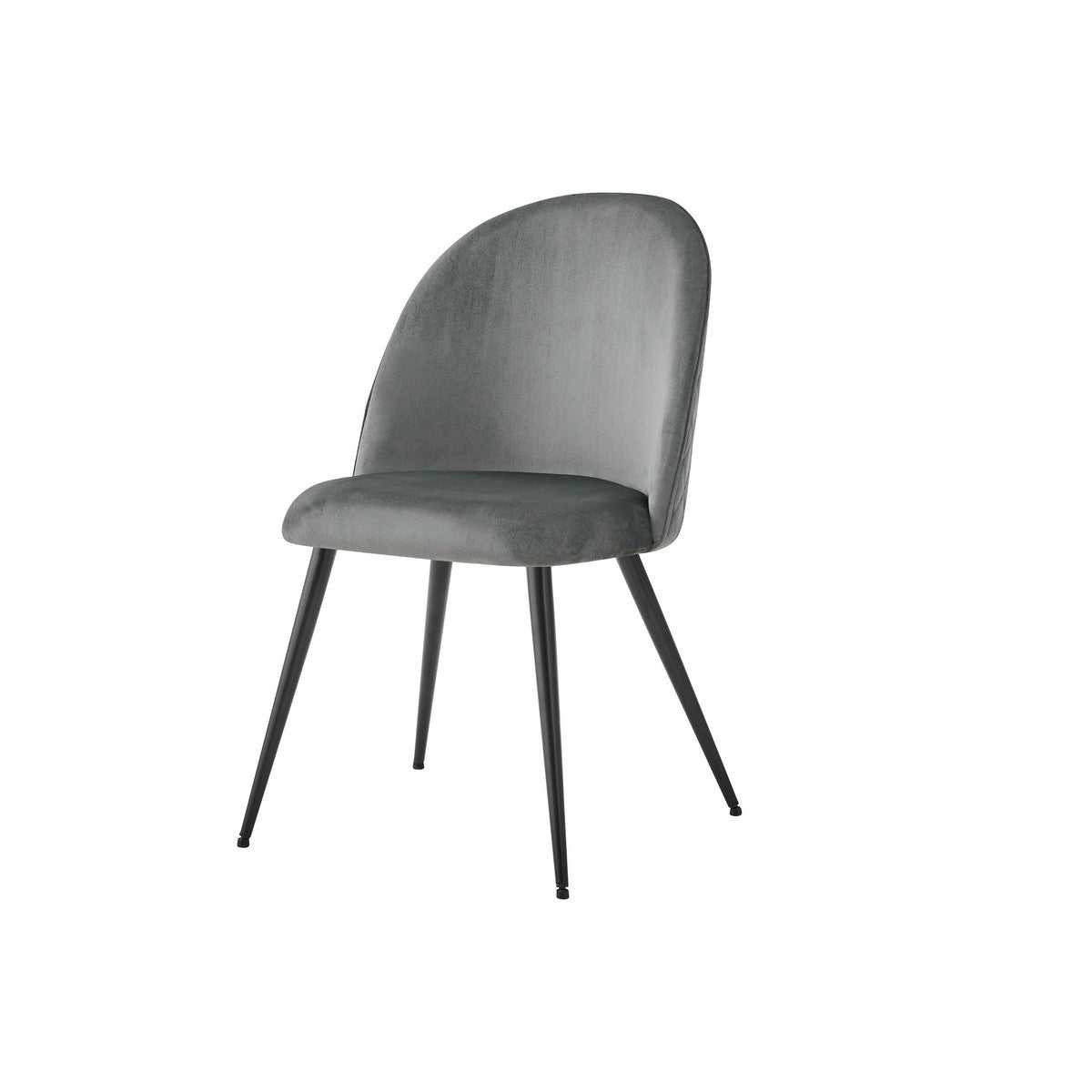 Set di 2 Sedie Elisa SG, Grigio, Velluto, 50,5x54,5x83 cm, Seven Design