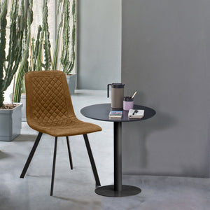 Set di 4 Sedie Wendy, Marrone, Microfibra, 43x40x87 cm, Seven Design