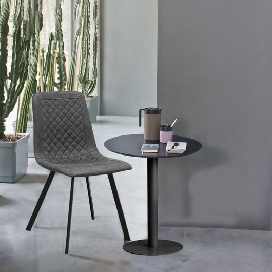 Set di 4 Sedie Wendy, Grigio, Microfibra, 43x40x87 cm, Seven Design