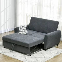 Divano Letto Clic Clac con Schienale Regolabile su 3 Livelli, in Tessuto Effetto Velluto, 148x87x88 cm, Grigio