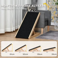 Rampa per Cane, Scaletta per Cani, Rampa per Gatti e Animali Domestici Fino 75kg Pieghevole Antiscivolo e Regolabile