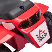 Moto Elettrica per Bambini a 3 Ruote con Luci e Suoni, Batteria Ricaricabile 6V, Velocità 2 km/h, per Bimbi da 18-36 Mesi, 72x57x56cm Rossa