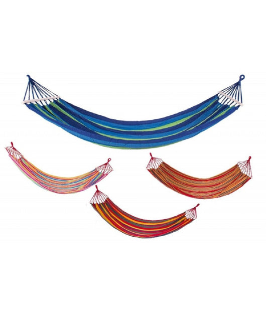 Amaca Con Supporto In Legno 100x200cm Giardino 280gr. 4 Colori Assortiti 6099183         