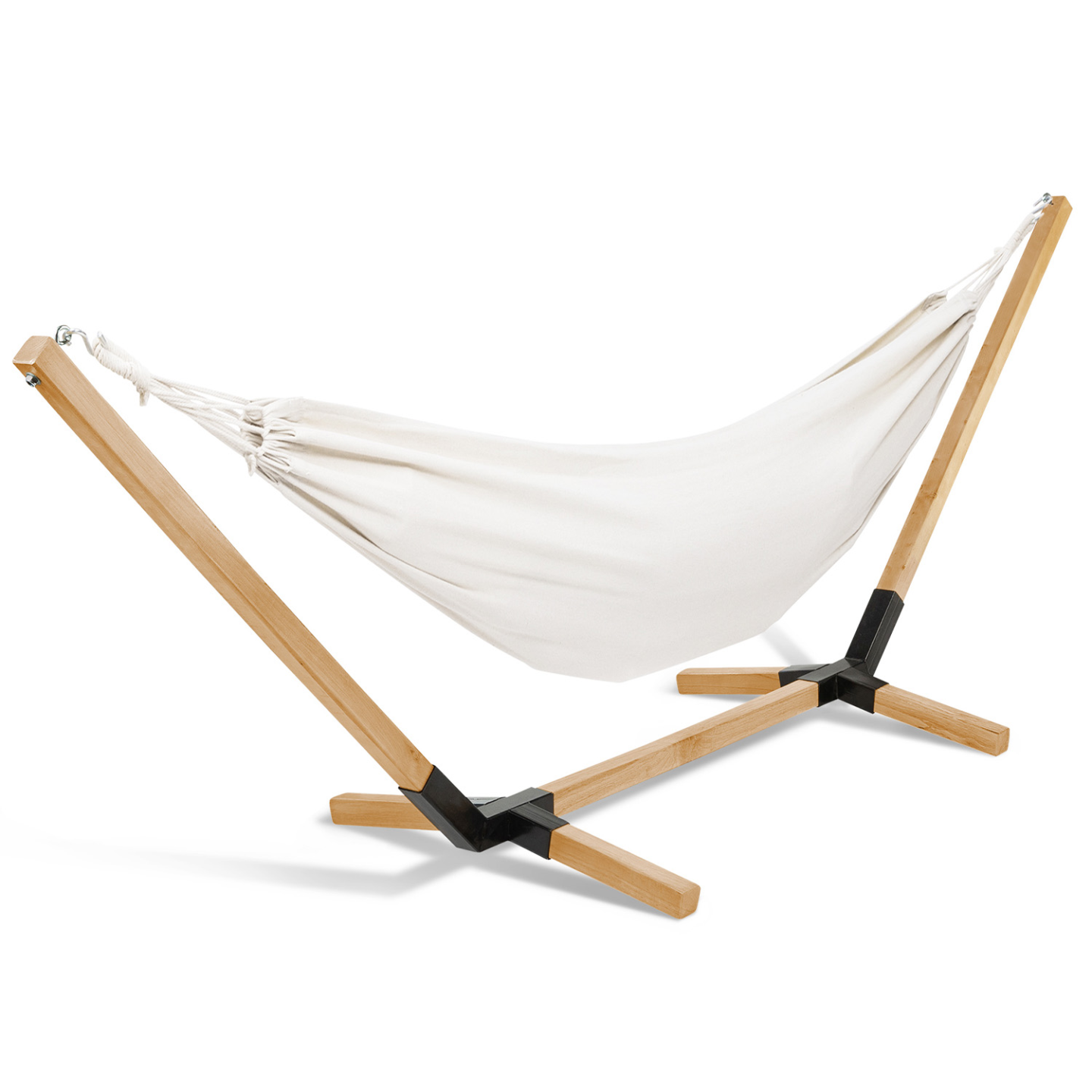 IDMarket - Amaca con supporto in legno e tela ecru TAHITI