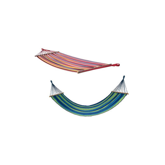 Amaca cotone Sogni d’Oro 200×100 cm con bastoni in legno 80 cm – outdoor