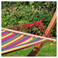 Trade Shop - Amaca Da Giardino Singola Xl In Legno Cotone Relax Campeggio 200x120cm 2 Colori -