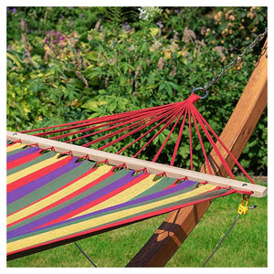 Trade Shop - Amaca Da Giardino Singola Xl In Legno Cotone Relax Campeggio 200x120cm 2 Colori -