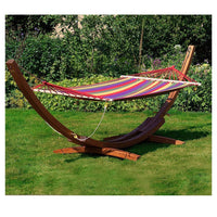 Trade Shop - Amaca Da Giardino Singola Xl In Legno Cotone Relax Campeggio 200x120cm 2 Colori -