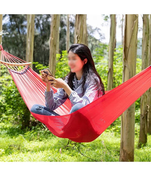 Amaca In Rete Singola Portatile Dondolo Per Giardino Cortile Campeggio Rossa         