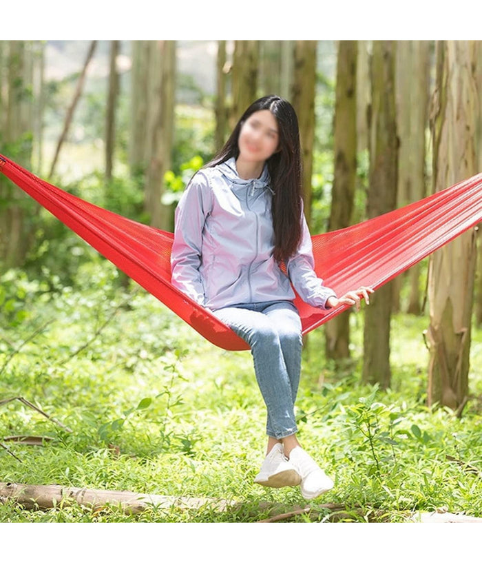 Amaca In Rete Singola Portatile Dondolo Per Giardino Cortile Campeggio Rossa         