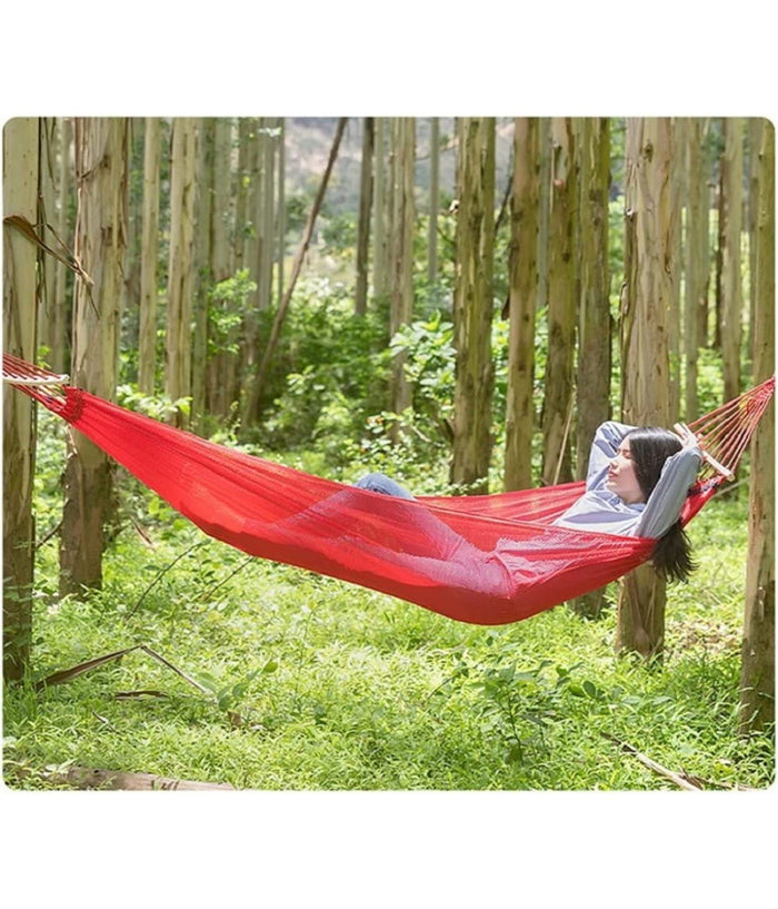 Amaca In Rete Singola Portatile Dondolo Per Giardino Cortile Campeggio Rossa         