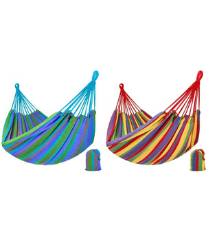 Amaca Sacco Con Telo Cotone Singola 190x80cm Campeggi Richiudibile Trasportabile         