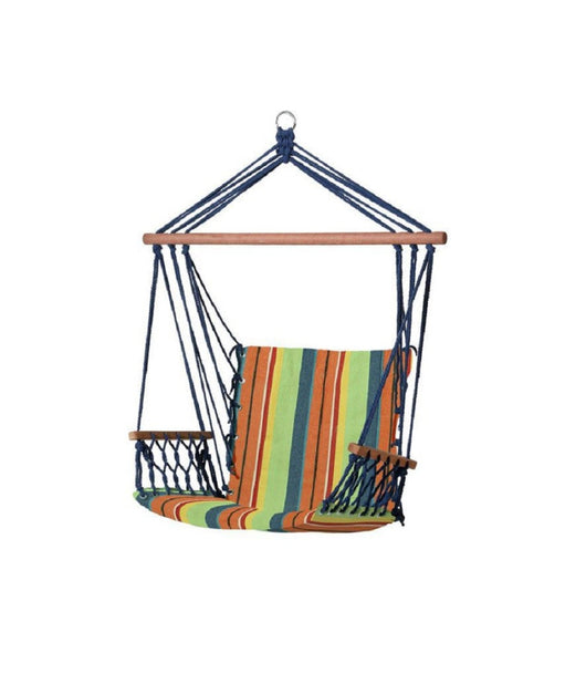 Amaca Sedia Sospesa Multicolore 100x50x3 Cm In Tessuto Campeggio Giardino 69608a         