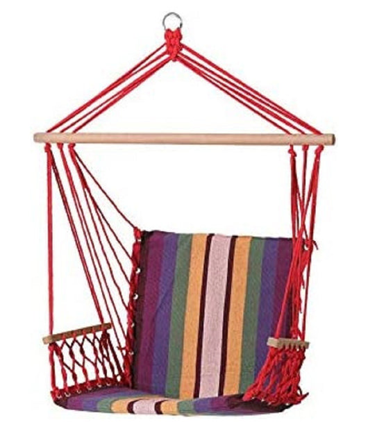 Amaca Sedia Sospesa Multicolore 100x50x3cm In Tessuto Campeggio Giardino 65210a         