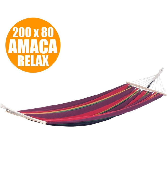 Amaca Singola Da Giardino 200 X 80 Cm Capacita' 100 Kg Colori Assortiti         