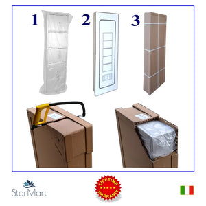 Scarpiera Slim a 4 ante | Orizzontale| BIANCA | con utile ripiano d’appoggio |15x98x70 cm | 8/12 PAIA di scarpe |montate