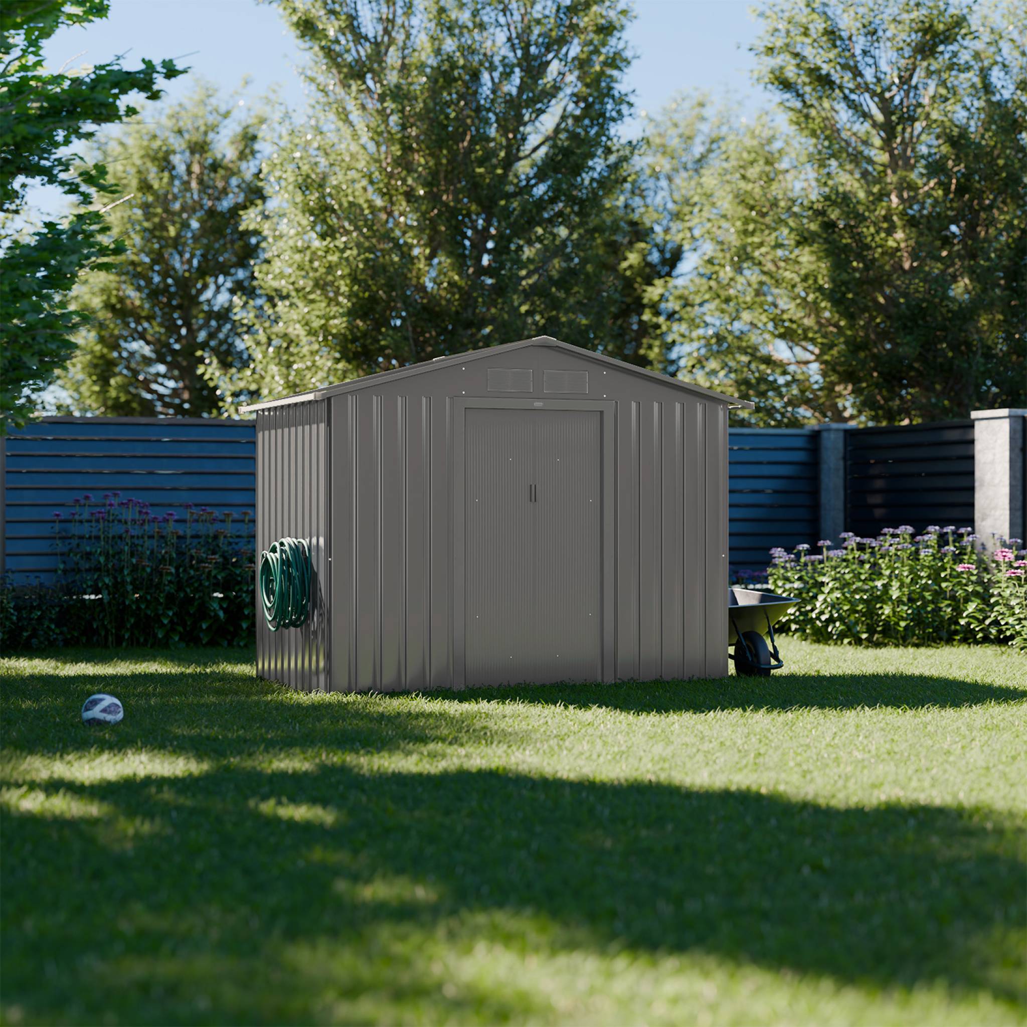 Riparo da giardino 2,71m² con kit di ancoraggio, beige