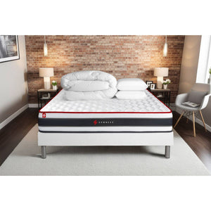 Pacchetto letto completo - Materasso 140x190cm + Box spring con doghe (kit) + 2 cuscini + Piumone - Energy