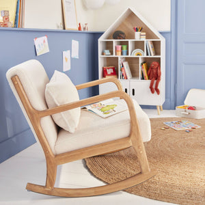 Scaffale per bambini in legno a forma di casa, bianco