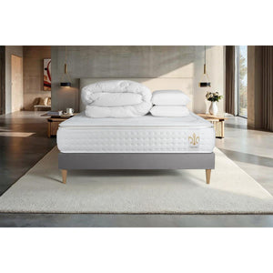 Pacchetto letto completo - Materasso 180x200cm + Box spring con doghe (kit) + 2 cuscini + Piumino - Vingt-Quatre PLUS