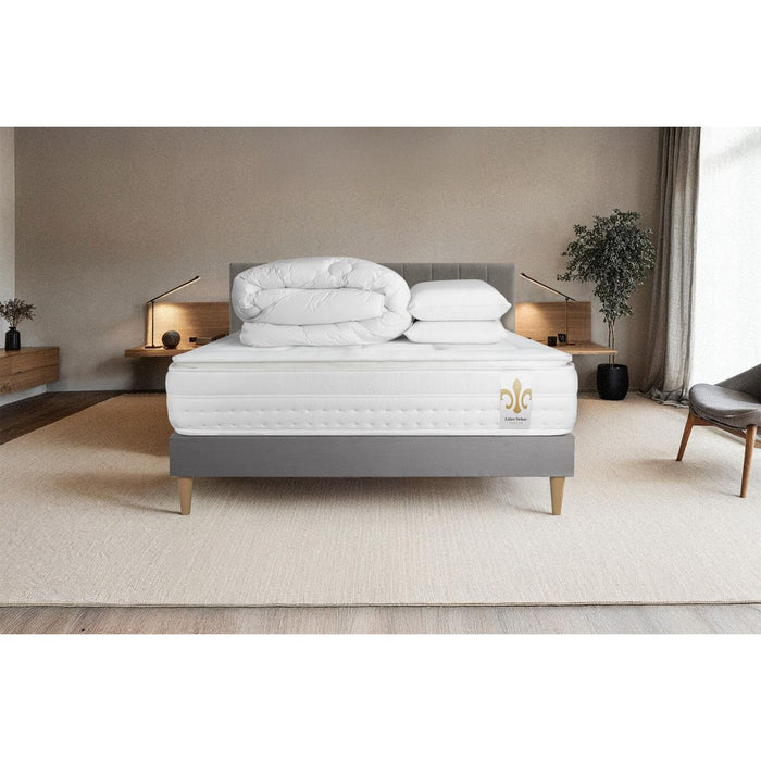 Pacchetto letto completo - Materasso 180x200cm + Box spring con doghe (kit) + 2 cuscini + Piumino - Vingt-Huit PLUS