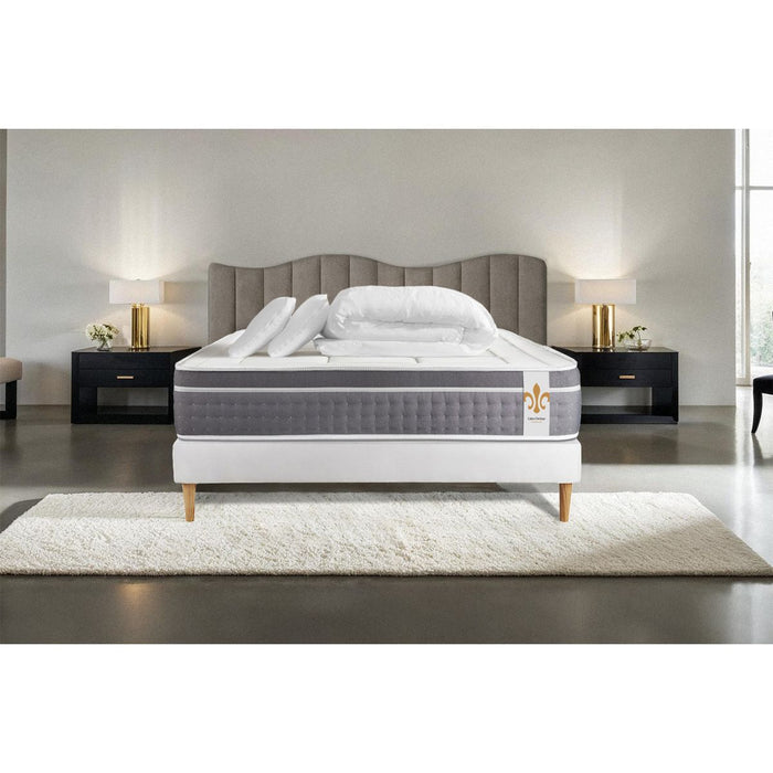 Pacchetto letto completo - Materasso 160x200cm + Box spring con doghe (kit) + 2 cuscini + Piumino - Trente