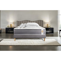 Pacchetto letto completo - Materasso 140x200cm + Box spring con doghe (kit) + 2 cuscini + Piumino - Trente