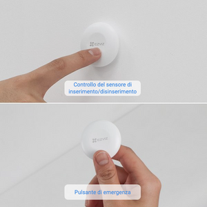 Wireless Pulsante Smart di Controllo,  2 Vie (modalit√† di Armo/Disarmo e di Emergenza), Connessione Zigbee EZVIZ T3C
