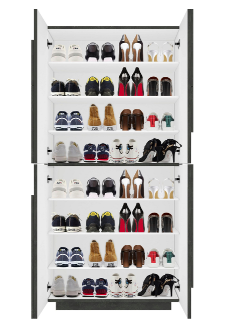 Scarpiera a 4 ante con disegni geometrici in finitura Ardesia, ZTCA82017262