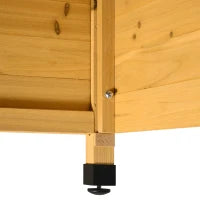 Casetta per Robot Tagliaerba in Legno con Piedini Rialzati Tetto Inclinato Impermeabile e anti-UV, Giallo, 75x76x70cm