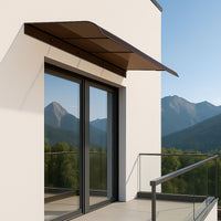 Ame - Set 3 Pensiline Tettoia da Esterno 153x35,5 cm in Policarbonato Fumè