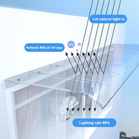Ame - Set 3 Pensiline Tettoia da Esterno 153x35,5 cm in Policarbonato Trasparente