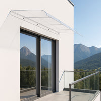 Ame - Set 3 Pensiline Tettoia da Esterno 153x35,5 cm in Policarbonato Trasparente