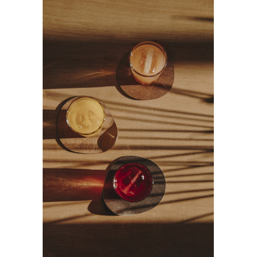 Ameba, set di 6 sottobicchieri in legno naturale.