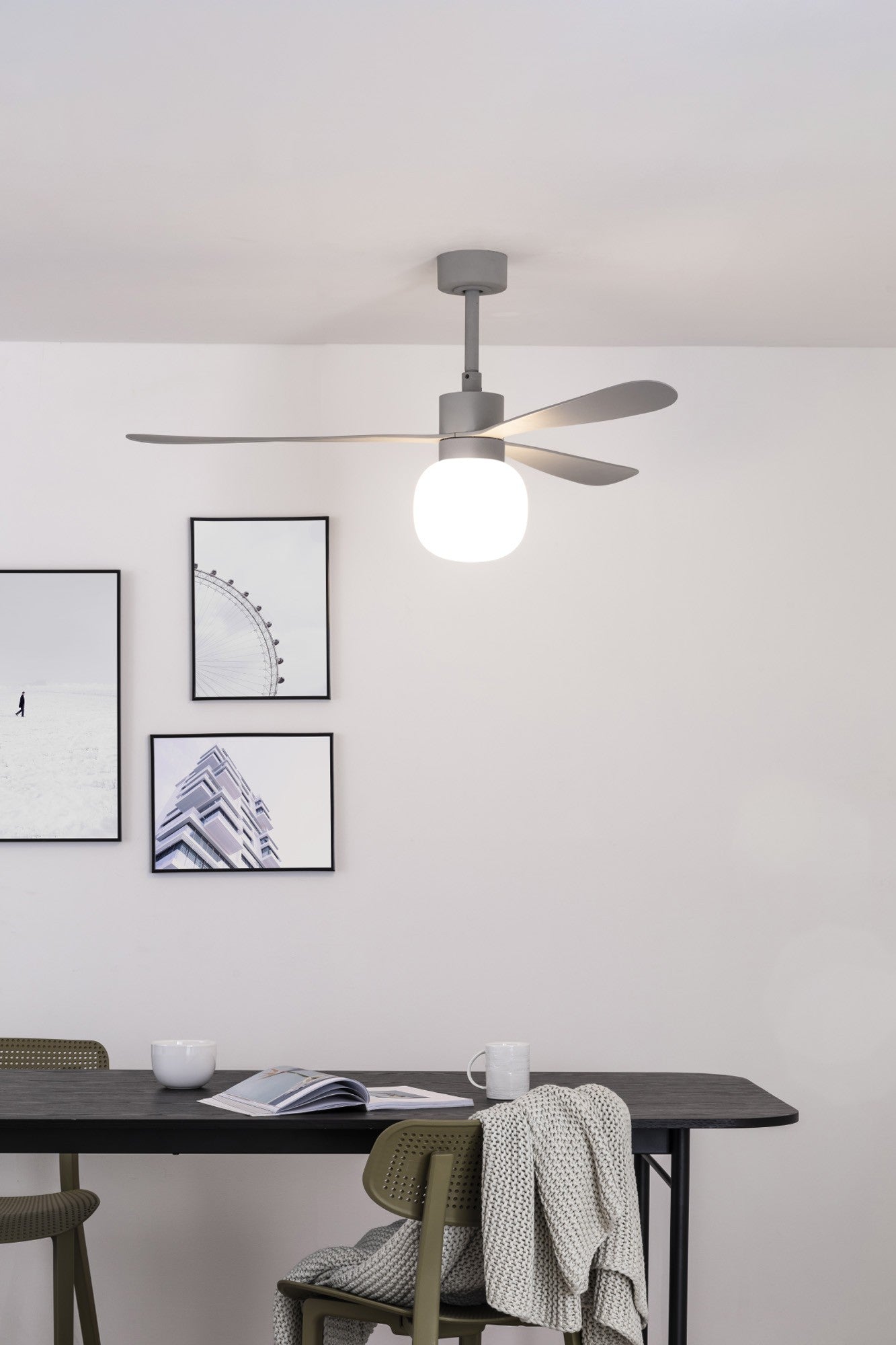 AMELIA BALL LED, Ventilatore con Luce, Faro Barcelona